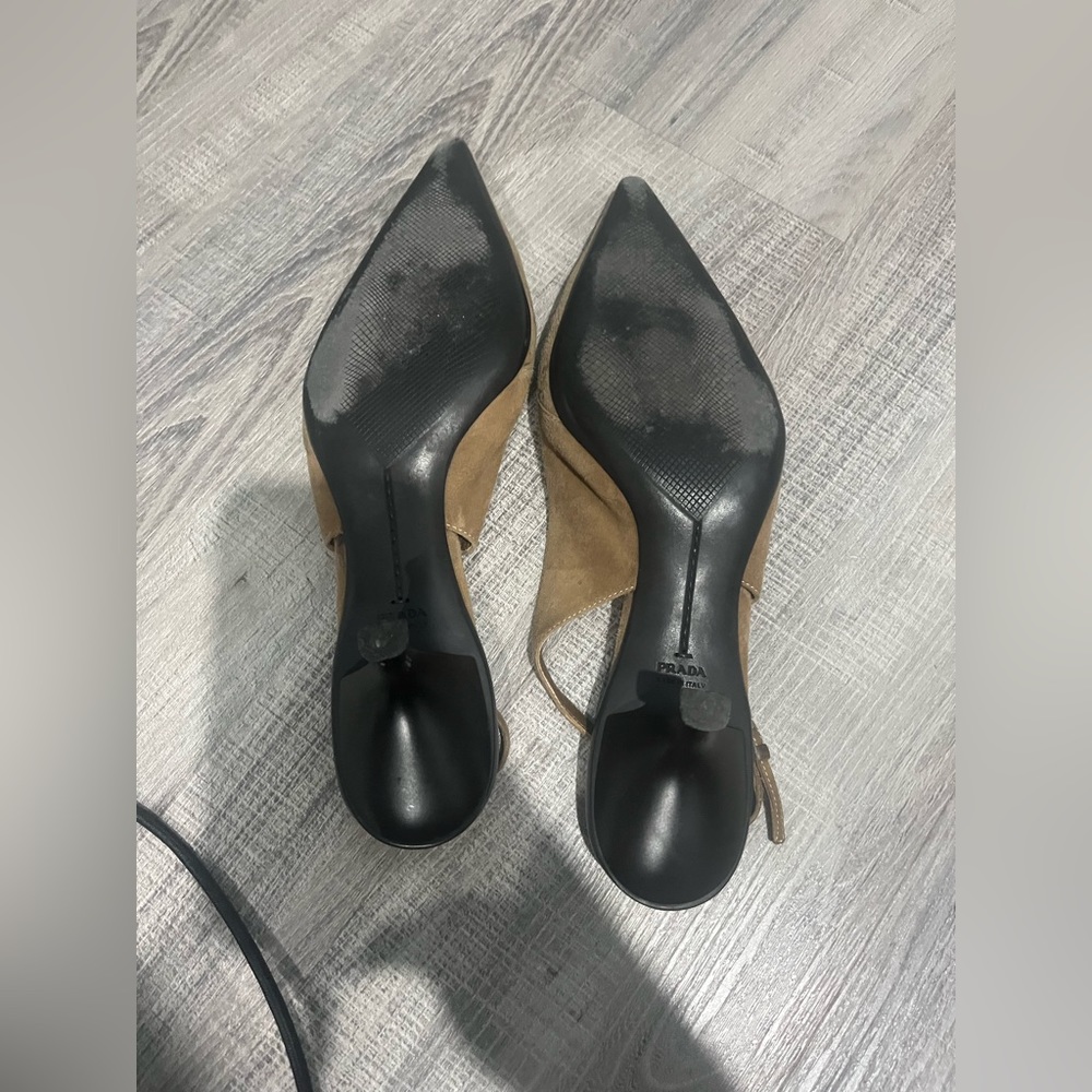PRADA  Suede kitten slingbackHeels 2” - Picture 5 of 5